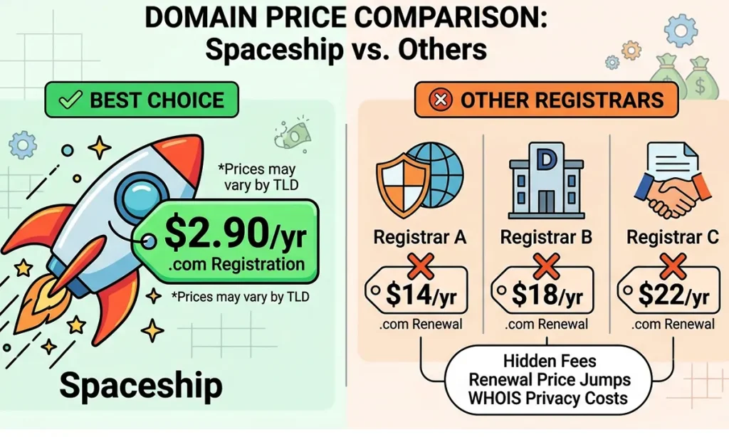 Spaceship domain vs. the Competition